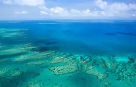Aerial view of a great barrier reef