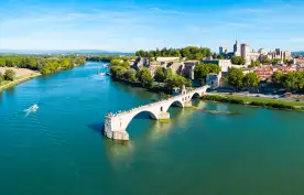 Avignon city aerial view, France