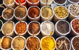 A wide arrangement of spices 