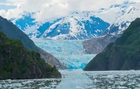 The Sawyer Glacier sitting near Tracy Arm Fjord in Alaska