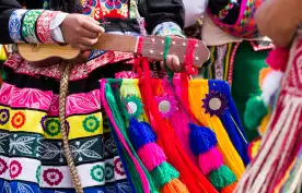 Peruvian dancers at the parade in Cusco.