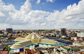 View of Central Market, Phnom Penh city, Cambodia