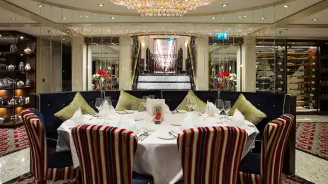 Interior of dining area aboard the Emily Bronte ship