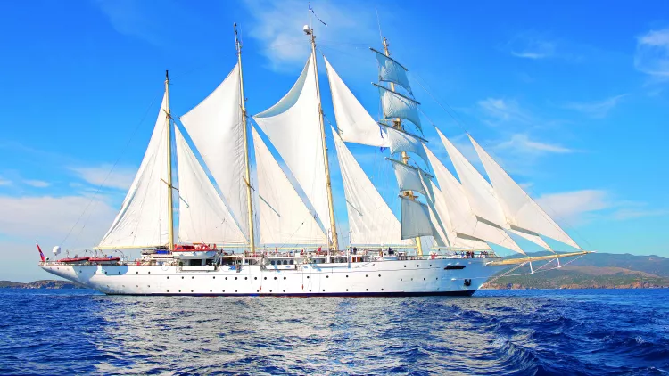 Exterior view of the Star Flyer ship at sea