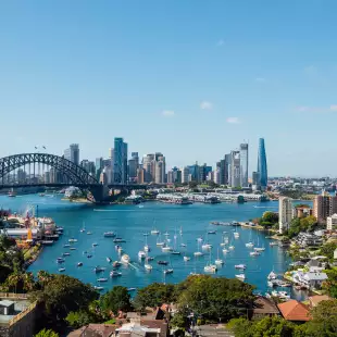 Cityscape of Sydney with Harbour Bridge