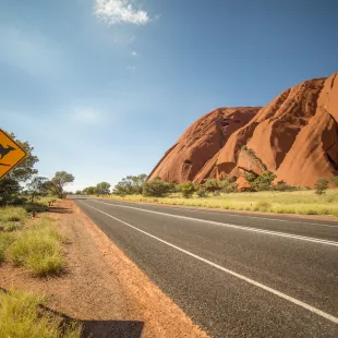 Kangaroo warning sign in the outback, Australia