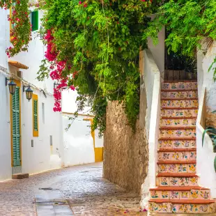 Street in the historic old town of Elvissa