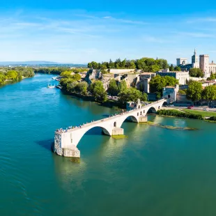 Avignon city aerial view, France