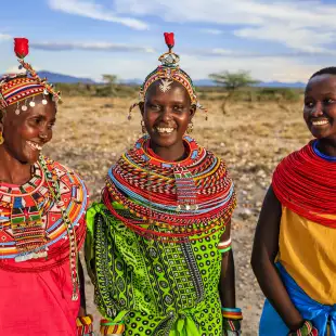 Group of African women from Samburu tribe in central Kenya, Africa