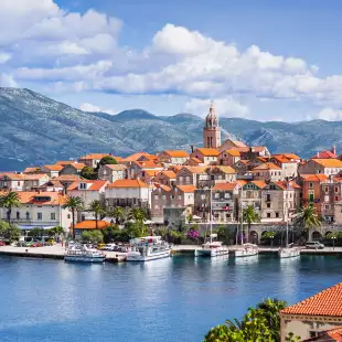 View of the Korcula town, Korcula island, Dalmatia, Croatia