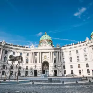 Hofburg Palace and it's white stone italian architecture, Austria