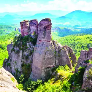 Belogradchik cliff rocks near ancient Kaleto in Bulgaria