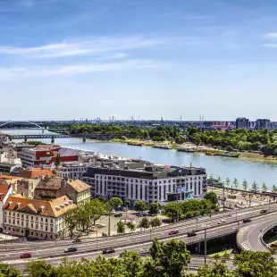 Scenic point of Bratislava Slovakia, panorama view