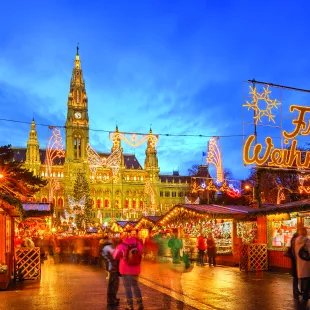 Traditional Christmas market in Vienna, Austria