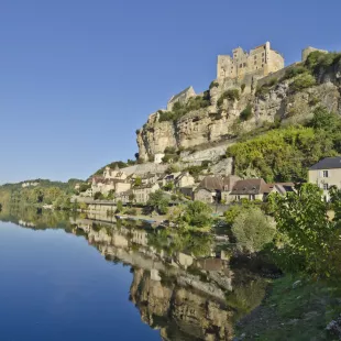 Beynac Castle overlooking the river Dordogne in France