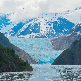 The Sawyer Glacier sitting near Tracy Arm Fjord in Alaska