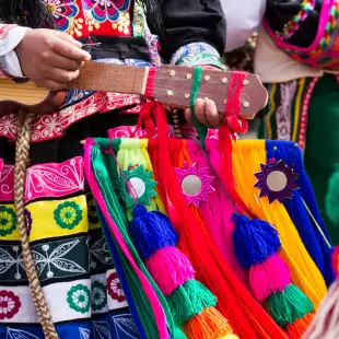 Peruvian dancers at the parade in Cusco.
