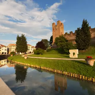 Ancient walls of Castelfranco Veneto in the province of Treviso, North Italy