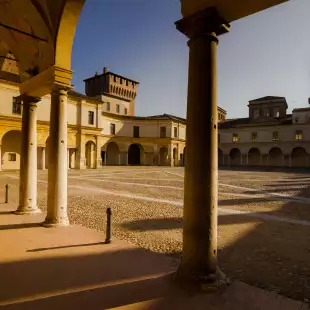 Mantua Square at golden hour in Lombardy, Italy