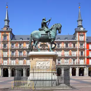 King Philip III statue at Plaza Mayor in Madrid, Spain