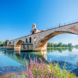 Pont d'Avignon medieval bridge across the Rhône River in France 