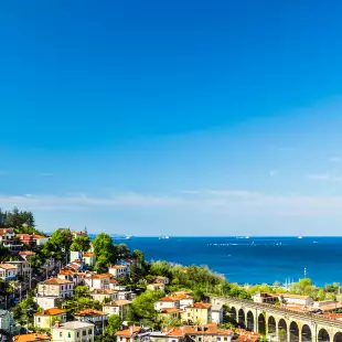 Sunny day in the bay of Trieste, overlooking the Adriatic Sea