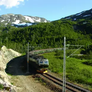 Railway between Flam and Myrdal in Norway