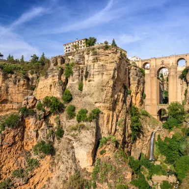 Ronda, Spain at the Puente Nuevo Bridge.