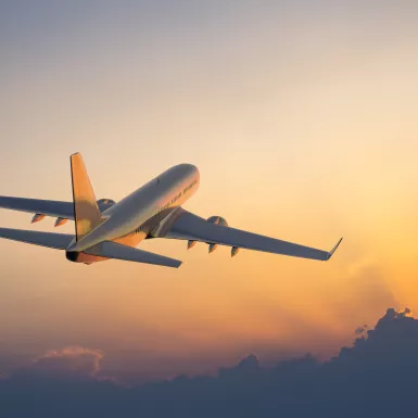 An image of a passenger Aeroplane taking off