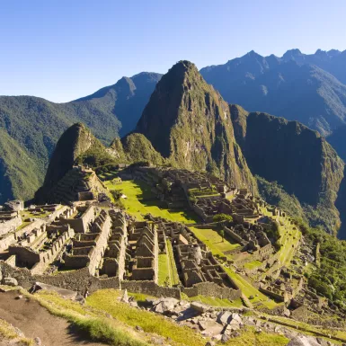 Machu Picchu mountains and the ancient Inca ruins in Peru