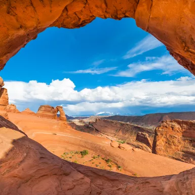 Delicate Arch, a natural rock formation at Arches National Park, Utah