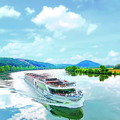 Jane Austen ship sailing along the Danube river