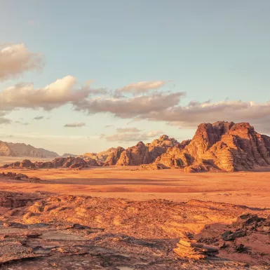 Red Mars like landscape in Wadi Rum desert, Jordan