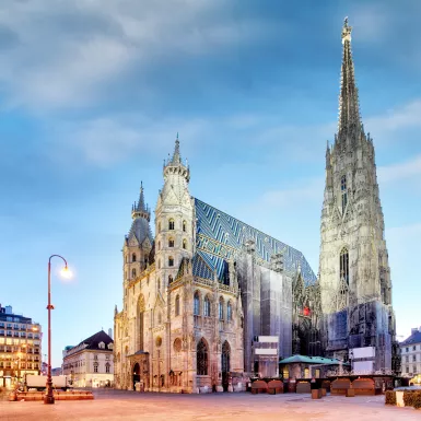 View of St. Stephan Cathedral in Vienna, Austria