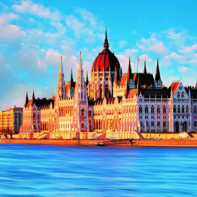 Right hand angle of the Parliament Building in Budapest