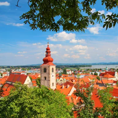 A picturesque view of Ptuj town in Slovenia