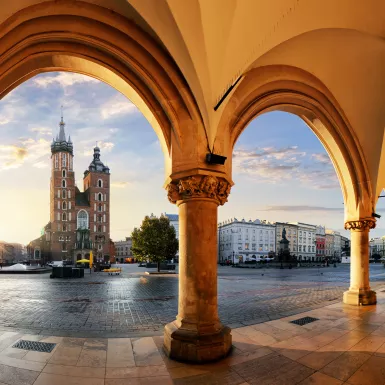 Krakow at sunrise, Poland.