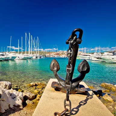 Sailing harbour at the Adriatic town of Rogoznica in Dalmatia, Croatia