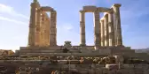 The Temple of Poseidon at Cape Sounion near Athens, Greece