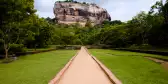 Pathway leading to an ancient rock fortress called Sigiriya, located in the northern Matale District, Sri Lanka.