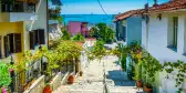 View of a street in the old town of Thessaloniki, Greece