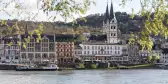 Boppard town and the Rhine river in Germany