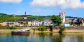 View of Rudesheim am Rhein from across the River Rhine, Germany