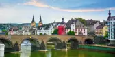 Baldwin Bridge stone arch bridge over the Moselle River in Koblenz, Germany