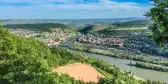 A sunny view of Ruedesheim from the top of nearby hill, Germany