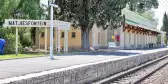 Matjiesfontein train station platform in the Western Cape Province of South Africa