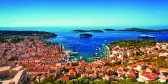 Harbour of old Adriatic island town Hvar in Croatia