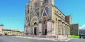Panoramic view of the Orvieto Cathedral in Umbria, Italy