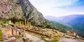 Ancient Apollo temple in Delphi, Greece 