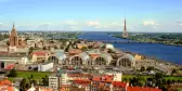 Top view of the ancient architecture building of Riga, the capital of Latvia